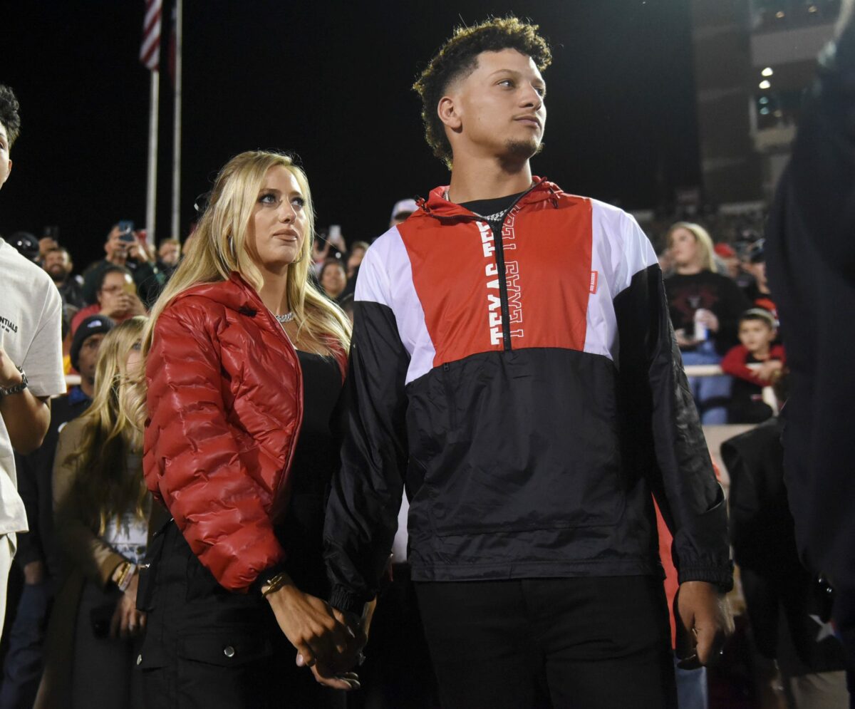 Brittany and Patrick Mahomes take in Texas Tech-Kansas