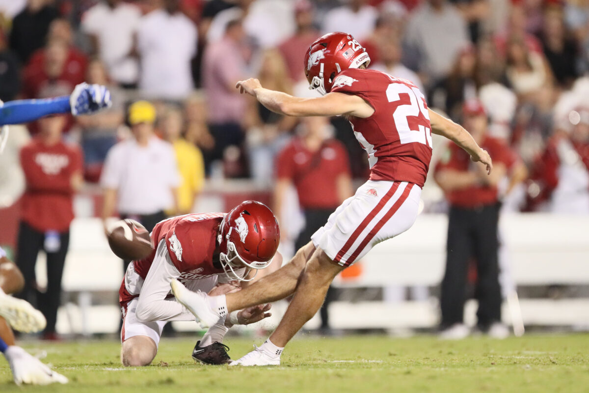 Nation starting to realize how good Arkansas kicker Cam Little is