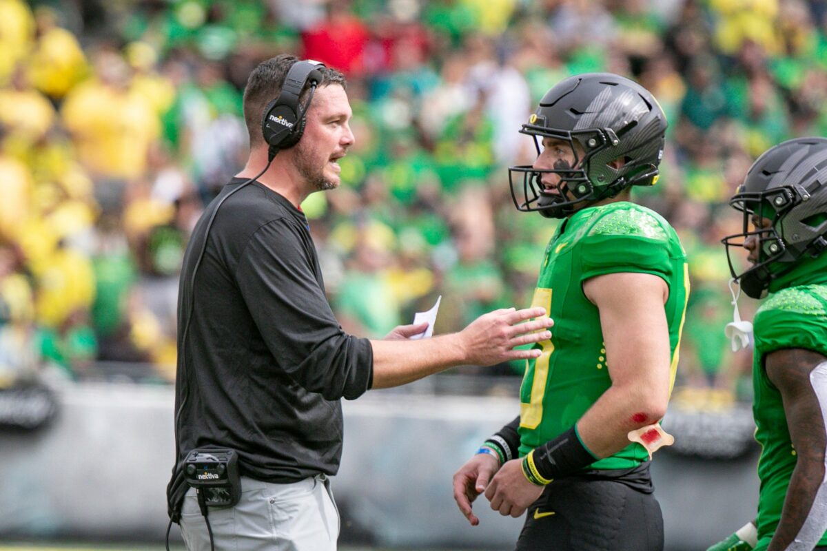 Column: Even Dan Lanning can’t deny the Heisman buzz, but it doesn’t change a thing for Ducks
