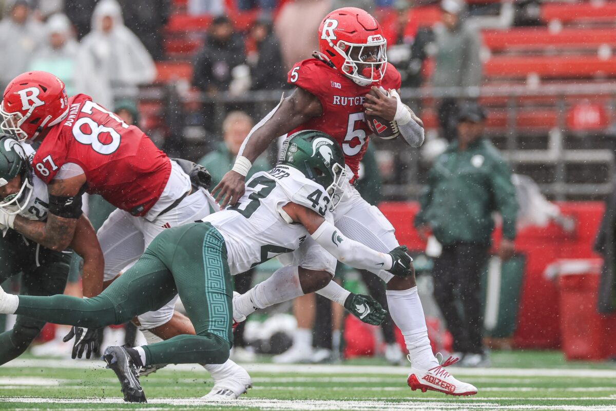 Watch: Rutgers’ Kyle Monangai runs 45 yards on a trick play, converts fourth-and-short against Ohio State