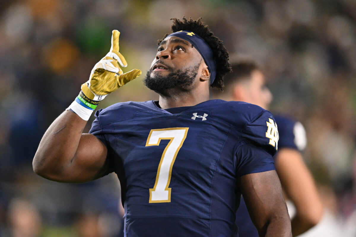 Notre Dame running back Audric Estime responds to The Bus comparisons