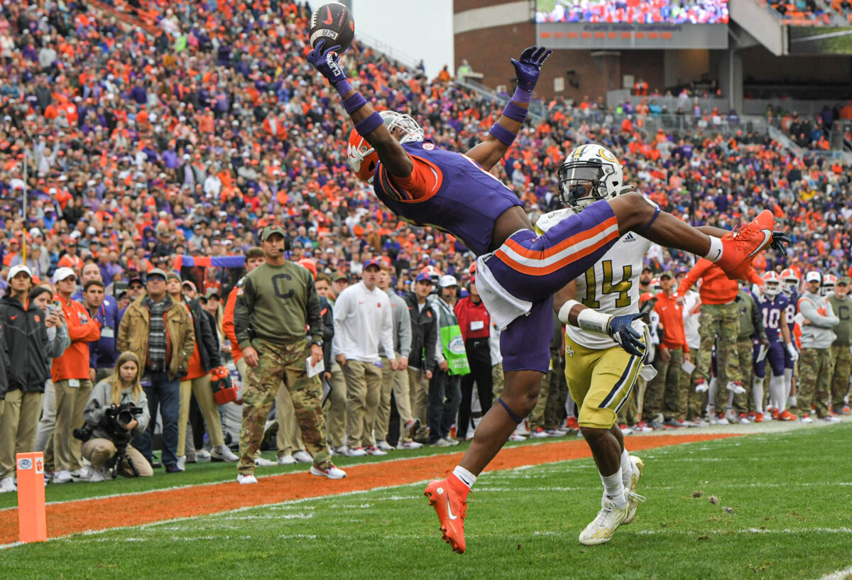 Social media reacts: Clemson freshman wide receiver Tyler Brown makes a ‘catch of the year’ candidate touchdown grab