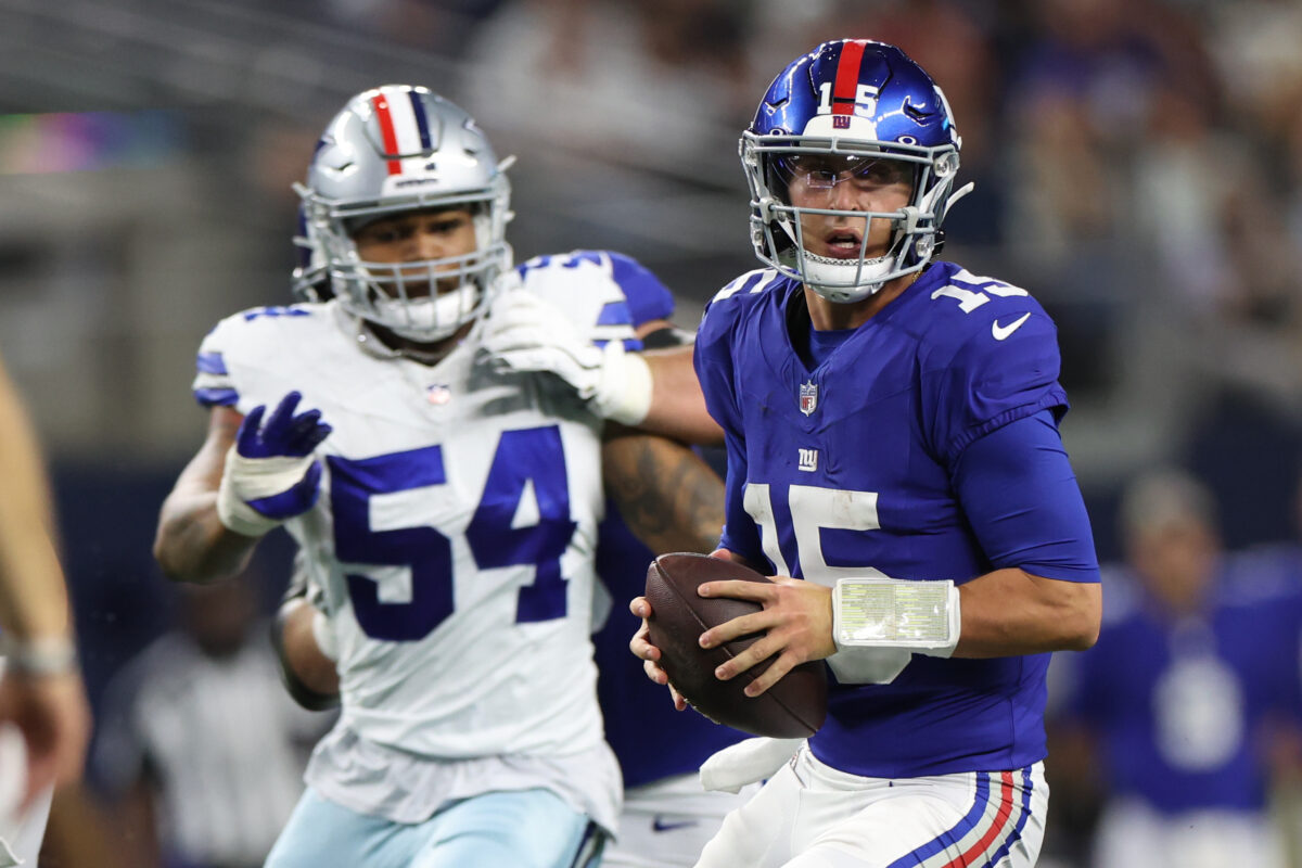 New York Giants rookie quarterback looked out of place in first start
