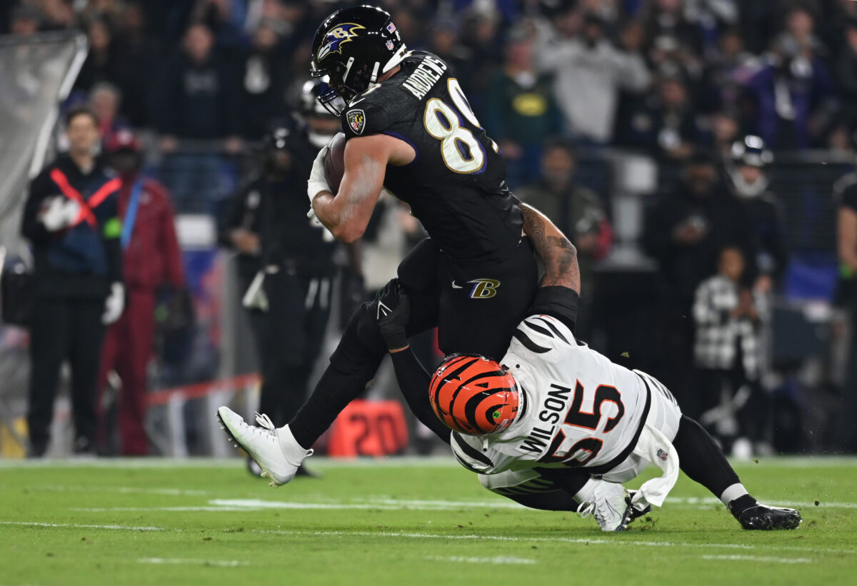 Mark Andrews exits Ravens matchup vs. Bengals with ankle injury