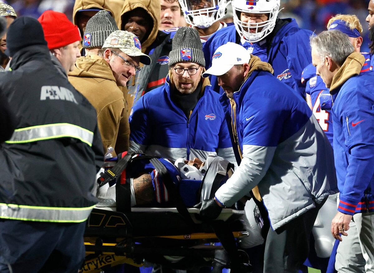 Bills’ Taylor Rapp taken off field by ambulance