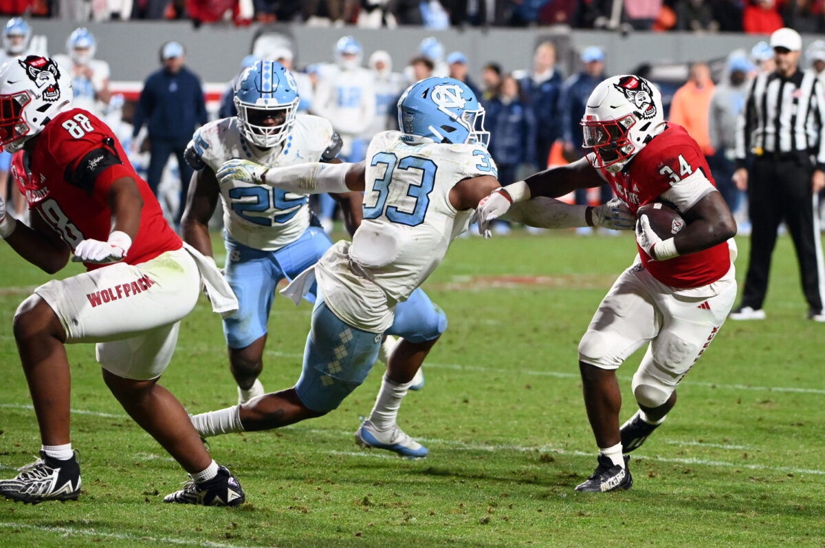 Helmet stickers for UNC’s letdown at NC State