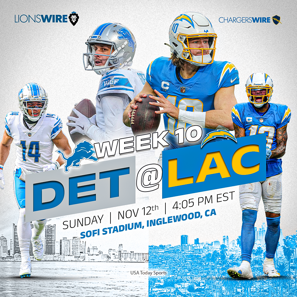 Lions vs. Chargers: How to watch, listen, stream the Week 10 matchup