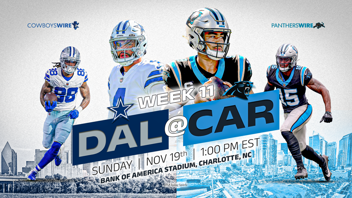 TV coverage maps, stream Cowboys-Panthers in Week 11, plus 10 top prop bets
