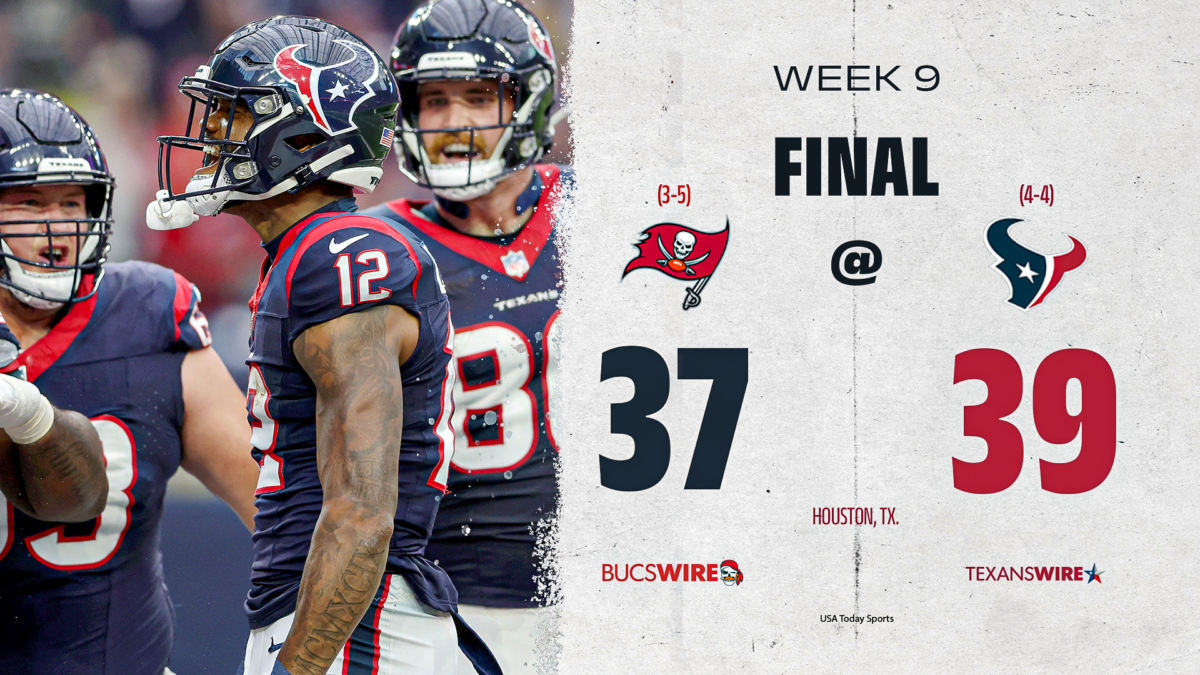 Bucs drop game to Texans in embarrassing 39-37 loss
