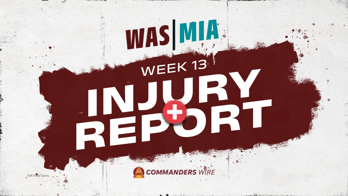 Commanders vs. Dolphins: Thursday injury report for Week 13