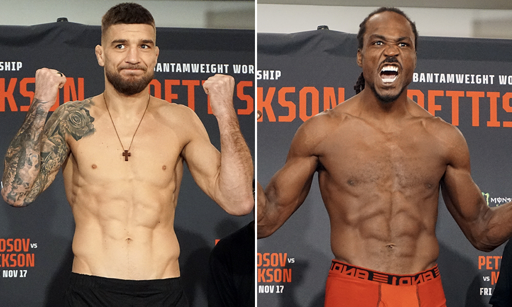 Bellator 301 video: Yaroslav Amosov, Jason Jackson make weight for welterweight title fight