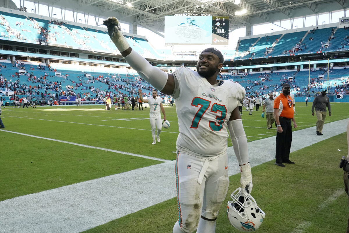 Dolphins LT Terron Armstead has been impressed by RT Austin Jackson this year