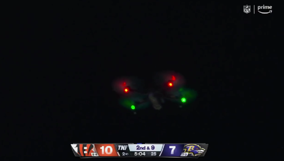 A drone flying over the stadium completely stopped Thursday night’s Bengals – Ravens game