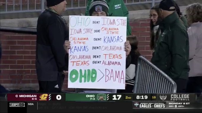 A hilarious CFB fan made the ultimate argument for why Ohio is better than Alabama, actually