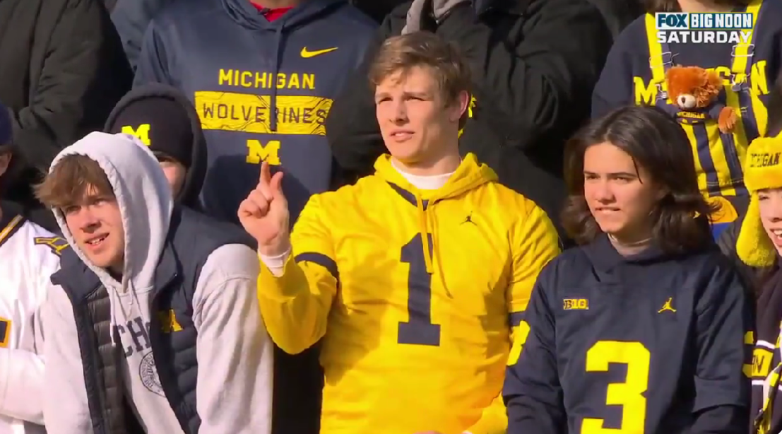 A Michigan fan mocking Ohio State mid-game became an instant meme