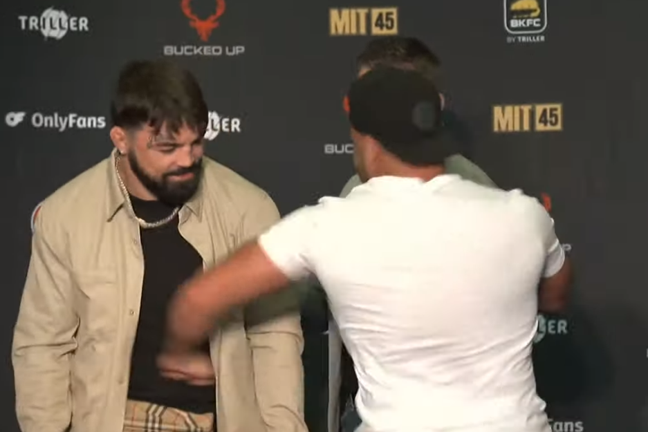 Video: Mike Perry, Eddie Alvarez trade punches during spirited first faceoff ahead of BKFC 56