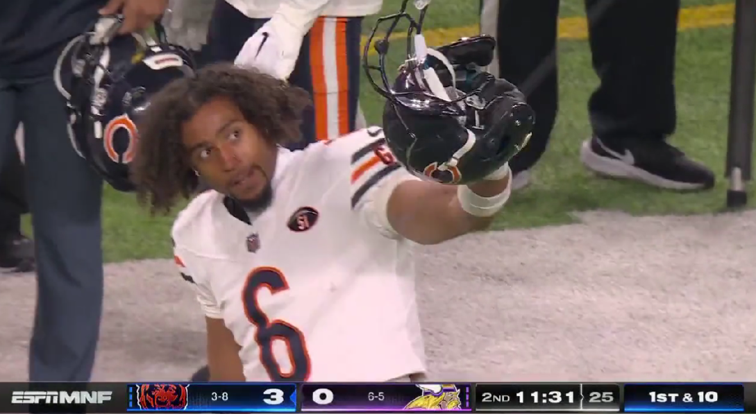 Bears CB Kyler Gordon was flagged for taking his malfunctioning helmet off and NFL fans were irate