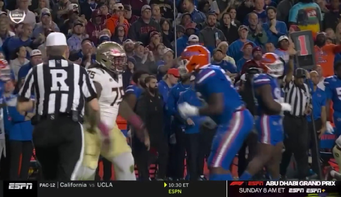 A Florida player literally spit on a Florida State player and was promptly ejected for grossness
