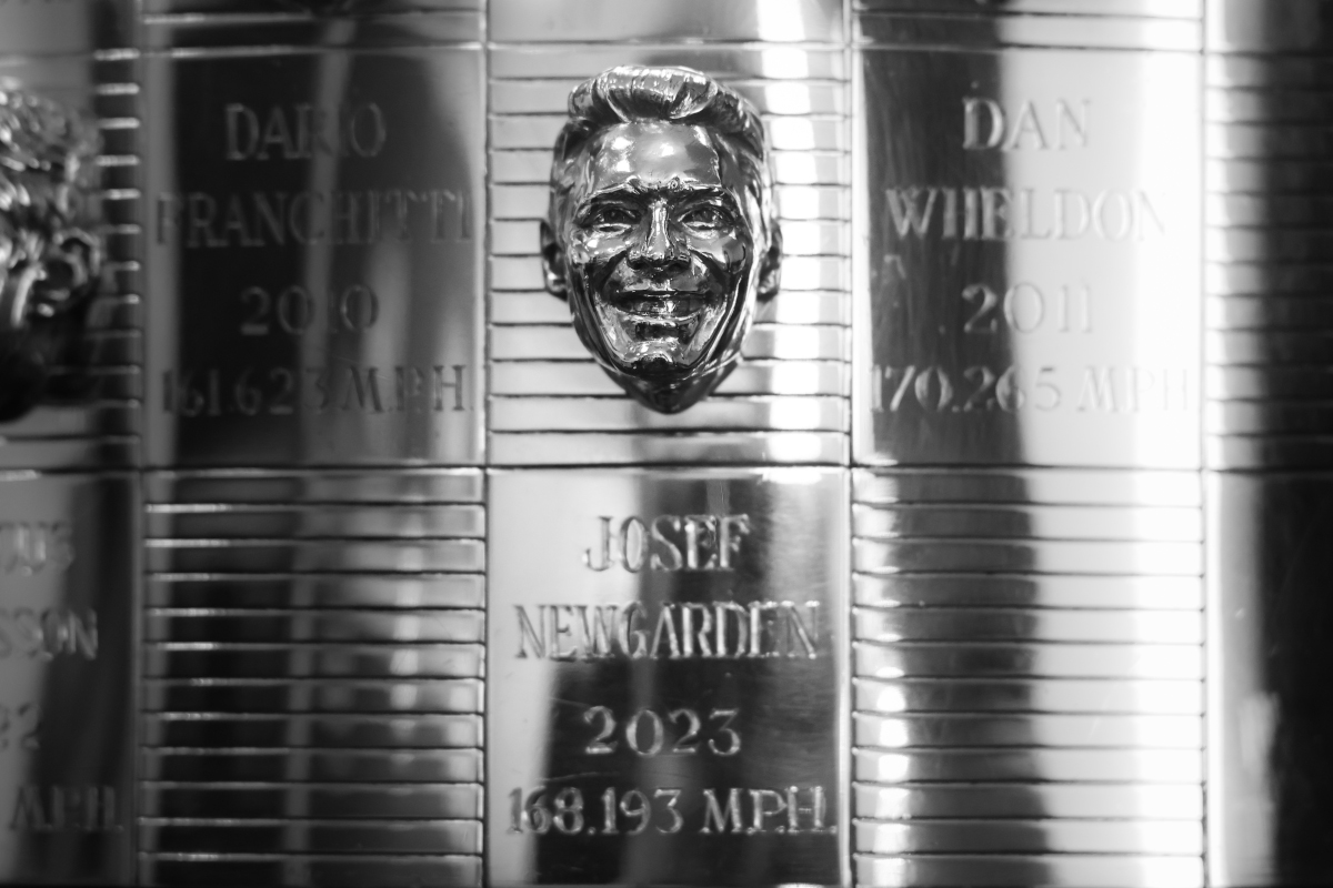 Newgarden’s Borg-Warner Trophy image revealed in Indianapolis