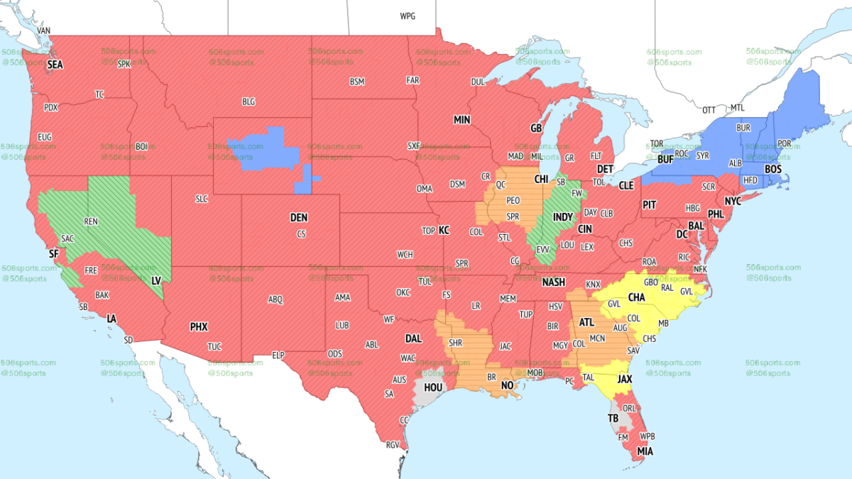TV broadcast map for Bears vs. Falcons in Week 17