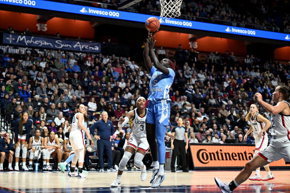 Gakdeng’s double-double not enough as Tar Heels fall to UConn