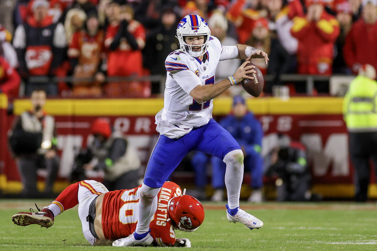 NFL Films catches Josh Allen on the sideline after rush TD vs. Chiefs