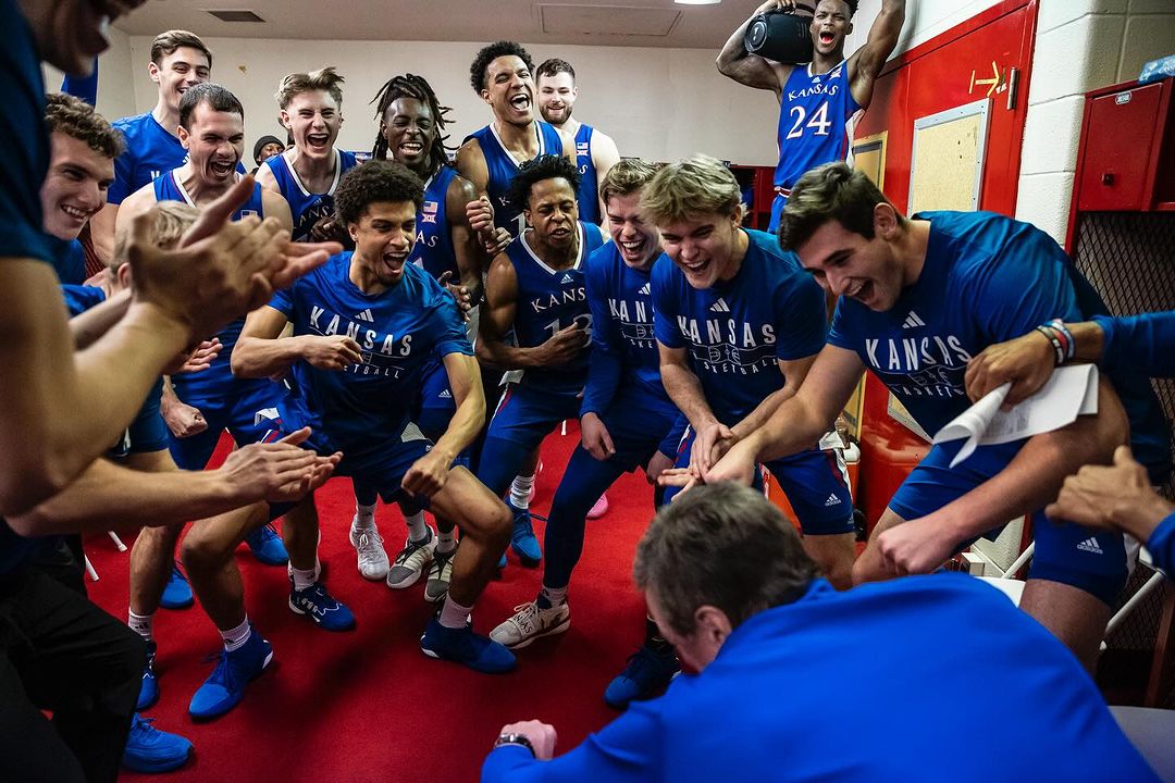 Bill Self’s locker room celebration after Kansas’ comeback win at Indiana will get you hyped