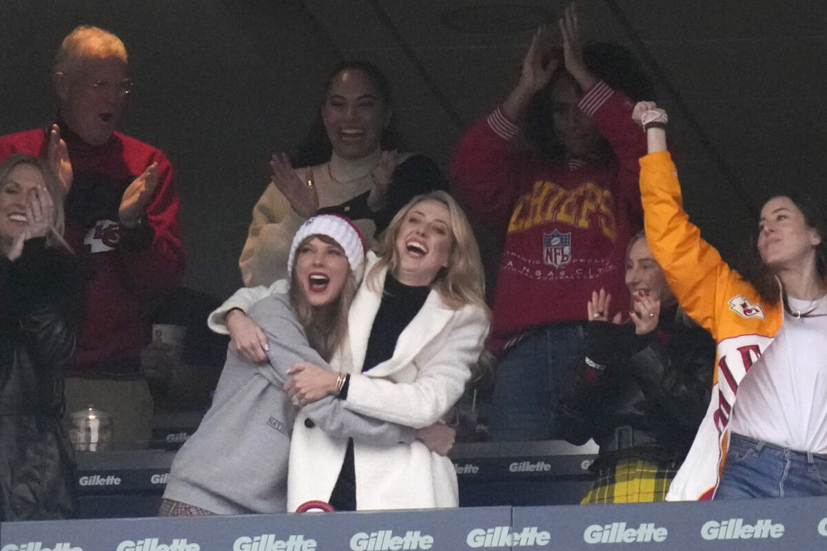 Fan video shows Taylor Swift dancing and hugging with Brittany Mahomes