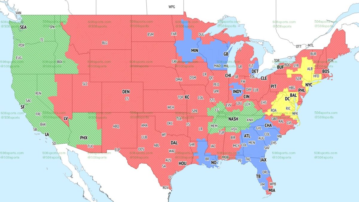 NFL Week 16 TV broadcast maps
