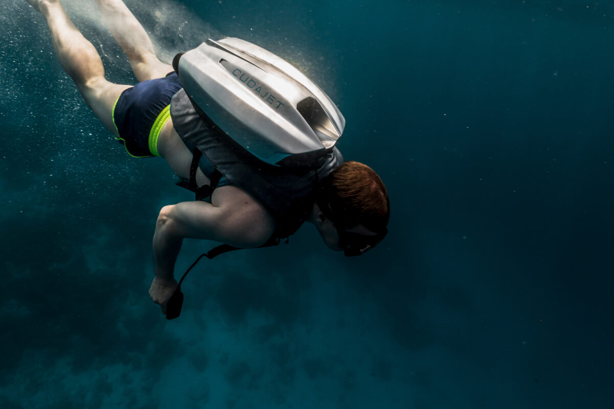 See what it’s like to swim underwater with a jetpack