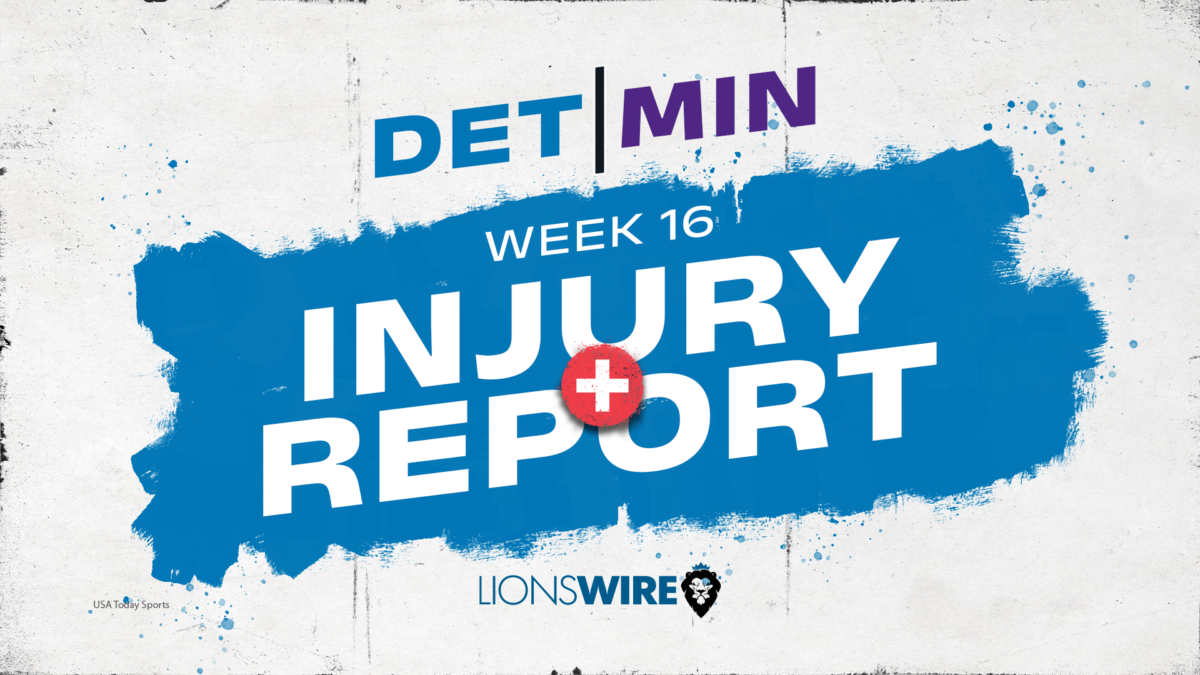 Lions final injury report vs. Vikings: 2 players out, 1 doubtful