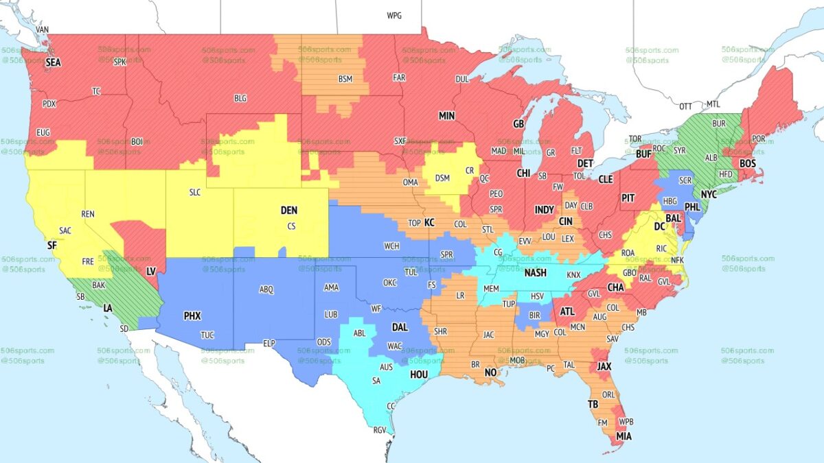 NFL Week 17 TV broadcast maps
