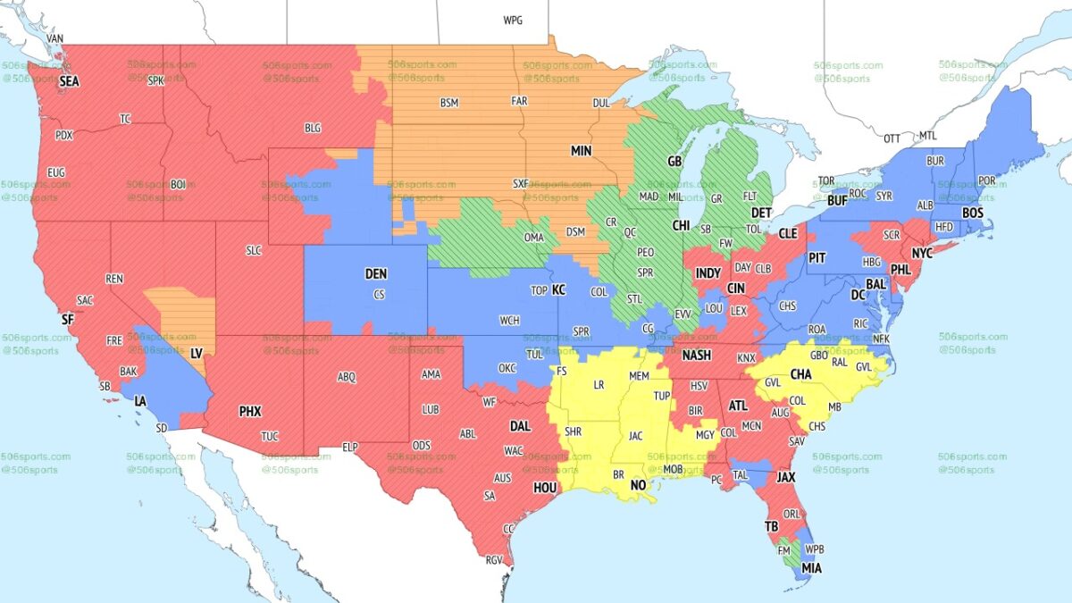 NFL Week 14 TV broadcast maps
