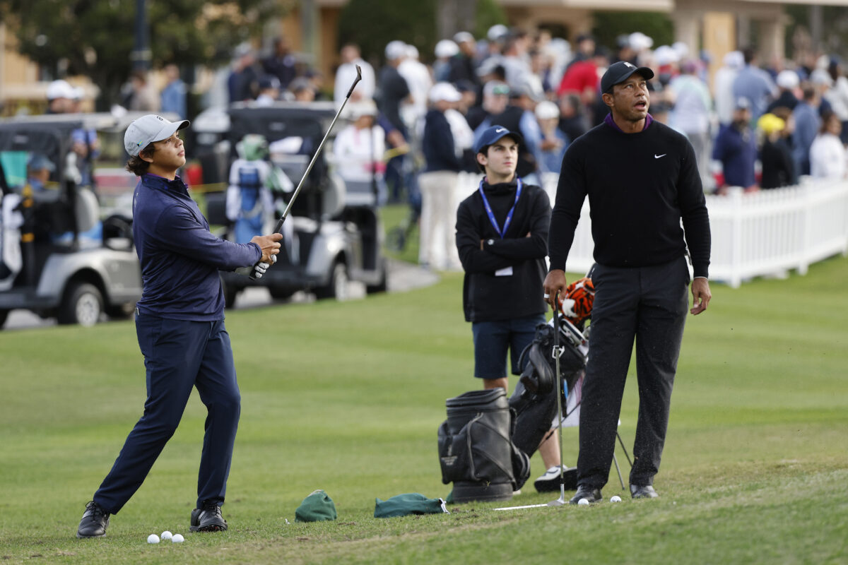 Tiger and Charlie Woods’ golf swings still look eerily the same with awesome in sync videos