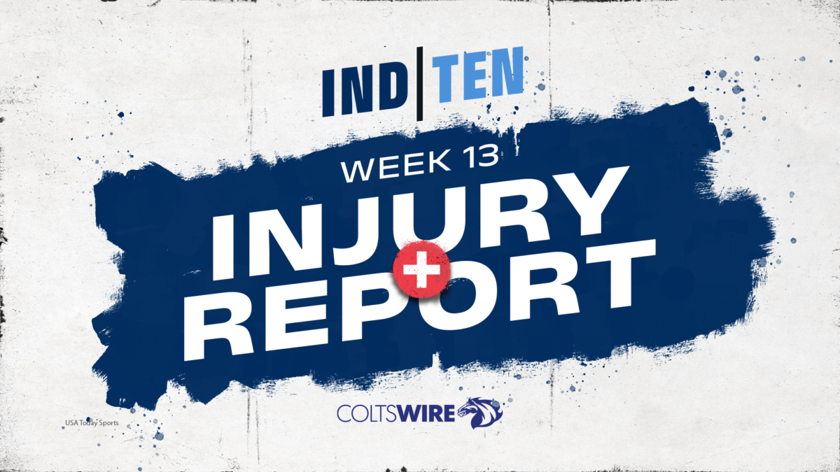 Colts vs. Titans: Updated injury report for Week 13