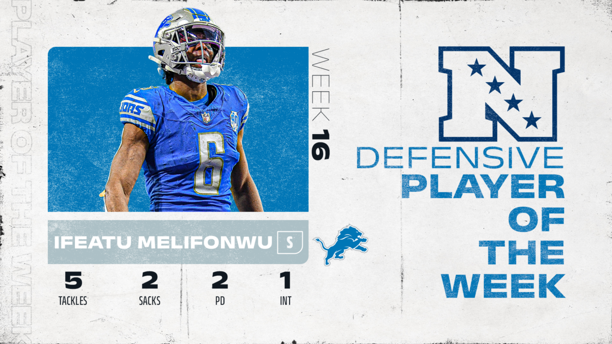 Lions safety Ifeatu Melifonwu wins NFC Defensive Player of the Week for Week 16