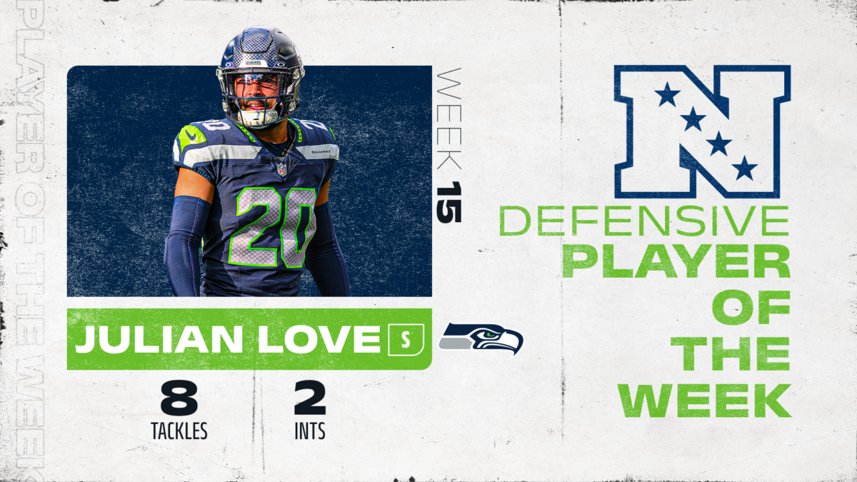 Seahawks safety Julian Love wins NFC Defensive Player of the Week