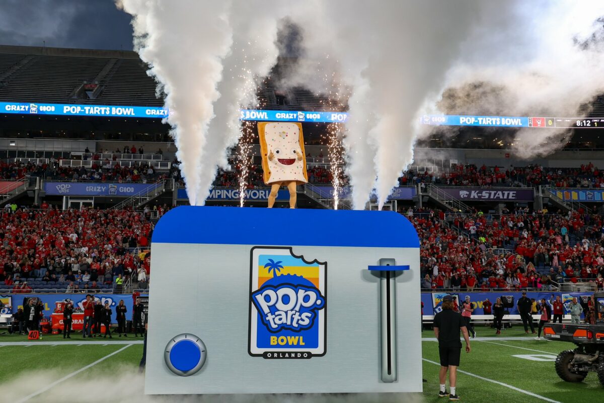 The Pop-Tarts Bowl (non-edible) mascot popped out of a toaster, and it was glorious
