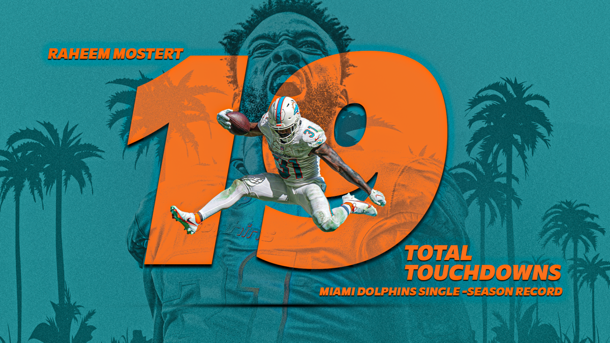 WATCH: Dolphins RB Raheem Mostert sets two franchise single-season records for TDs