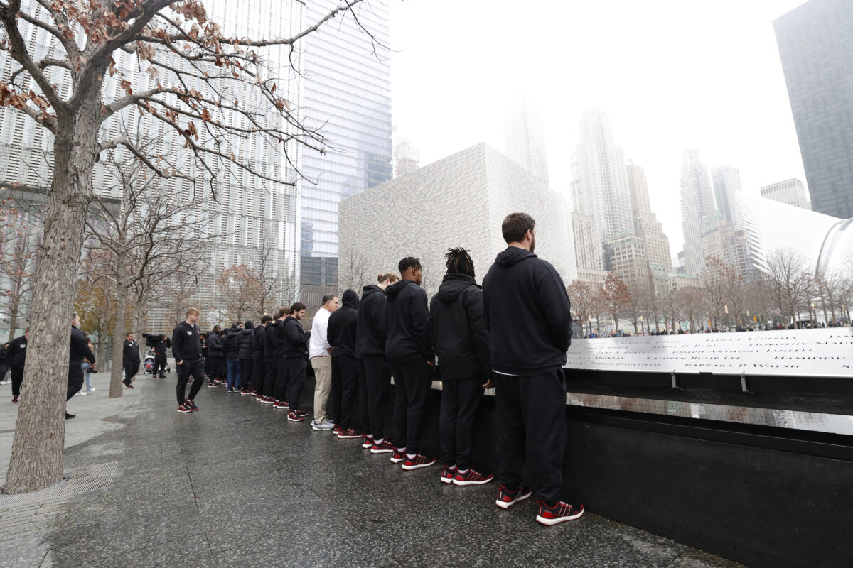 Pinstripe Bowl Gallery: Rutgers football, Miami visit the 9/11 Memorial and Museum