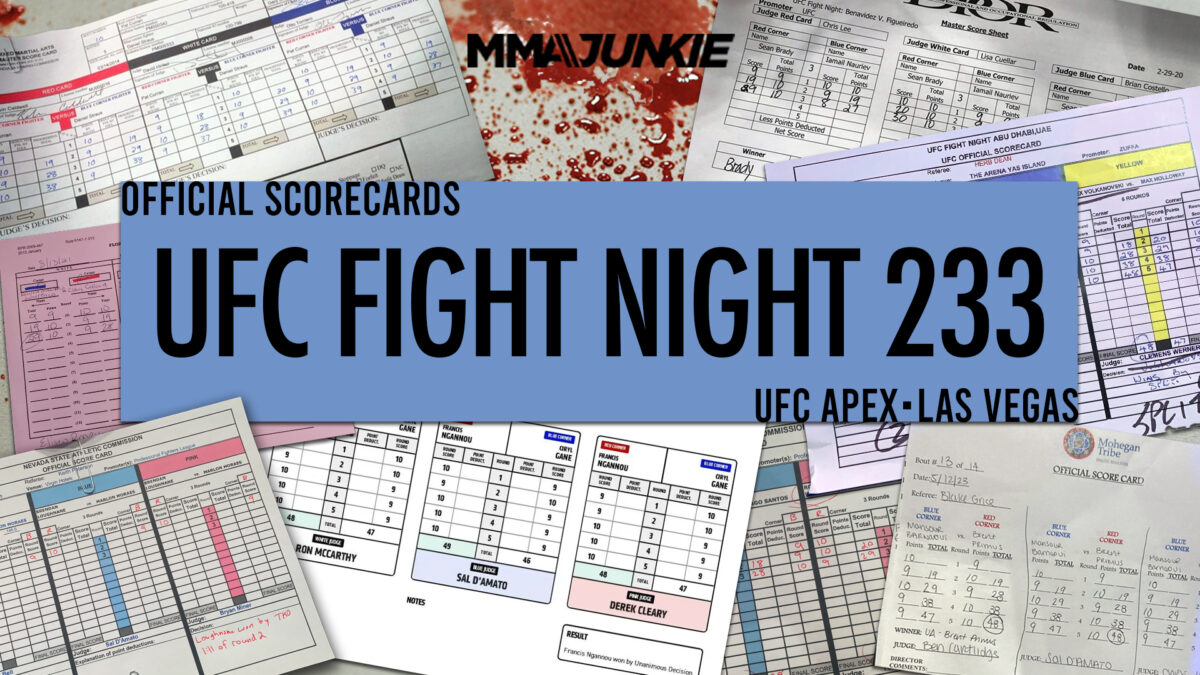 UFC Fight Night 233: Official scorecards from Las Vegas