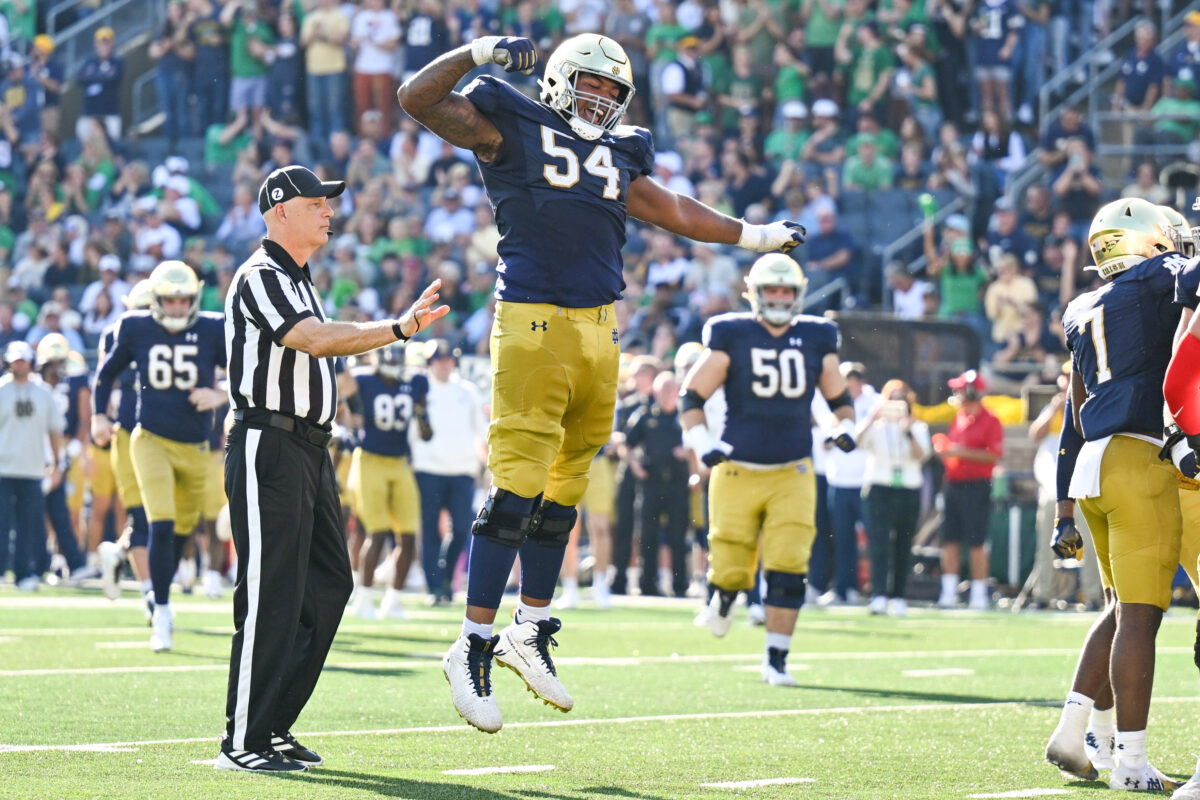 Notre Dame offensive lineman Blake Fisher declares for the 2024 NFL Draft