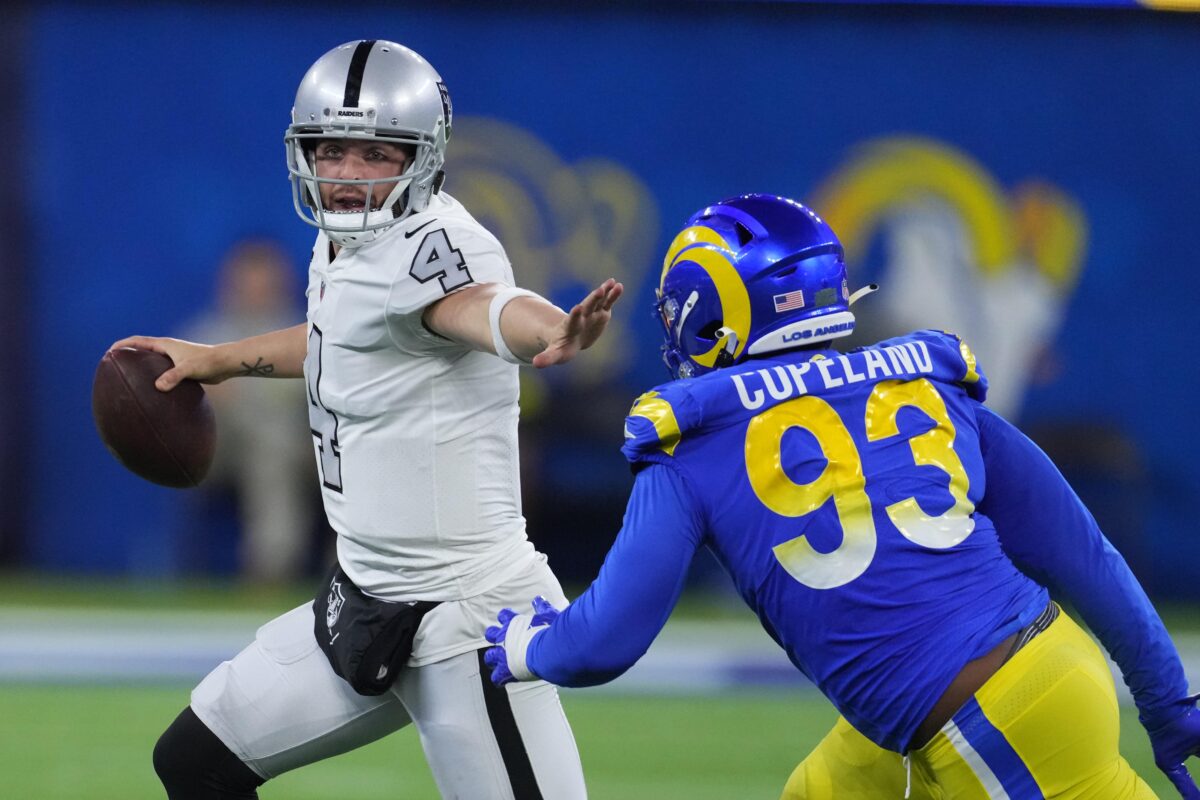 Derek Carr looking to get his first career win (and TD pass) against the Rams