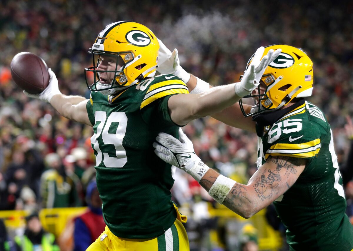Packers rookie TE Ben Sims on his first NFL touchdown, Lambeau Leap