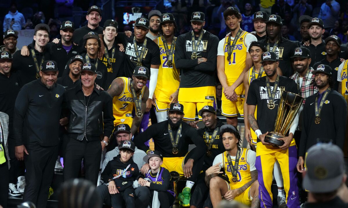 Young Lakers are grateful LeBron James got them their big payday in NBA in-season tournament