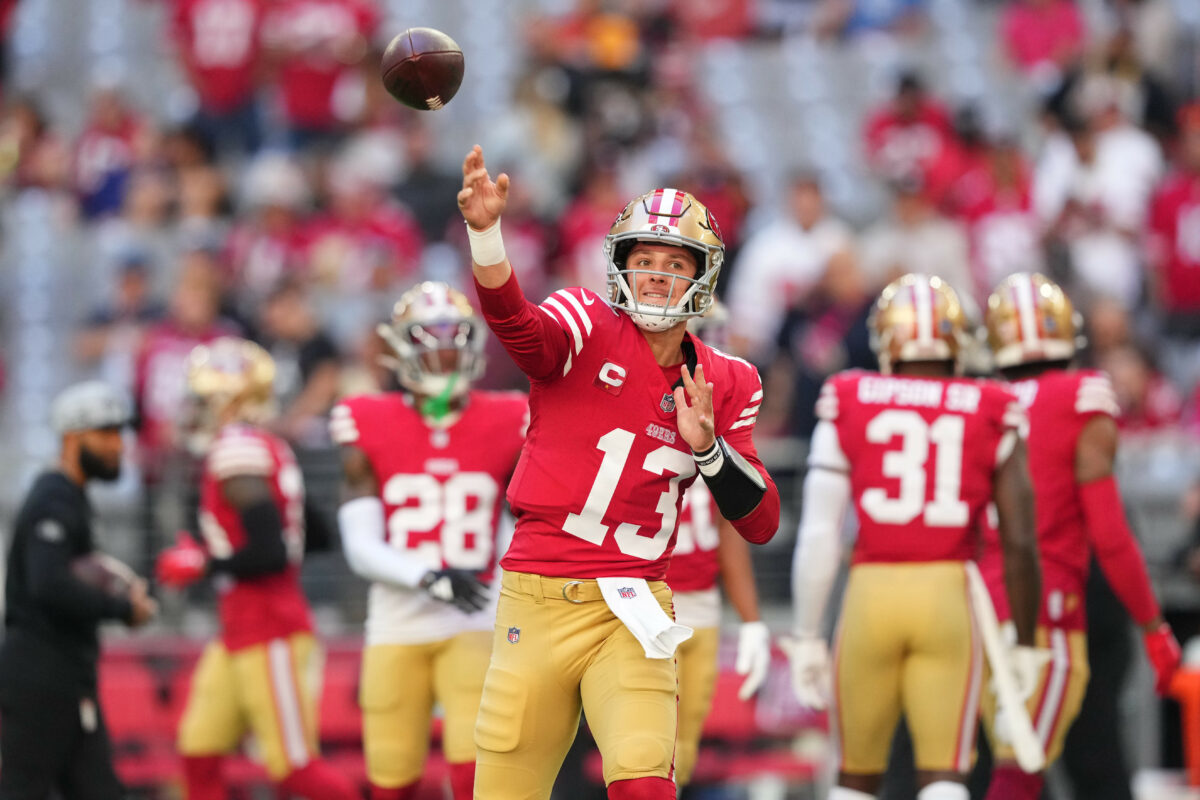 49ers’ Brock Purdy okay after taking hit vs. Cardinals in second quarter