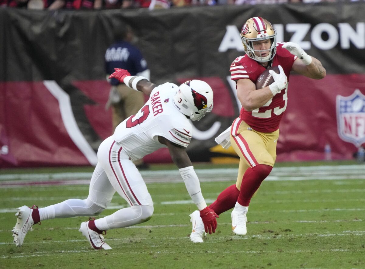 Watch: 49ers’ Christian McCaffrey punches in third TD vs. Cardinals