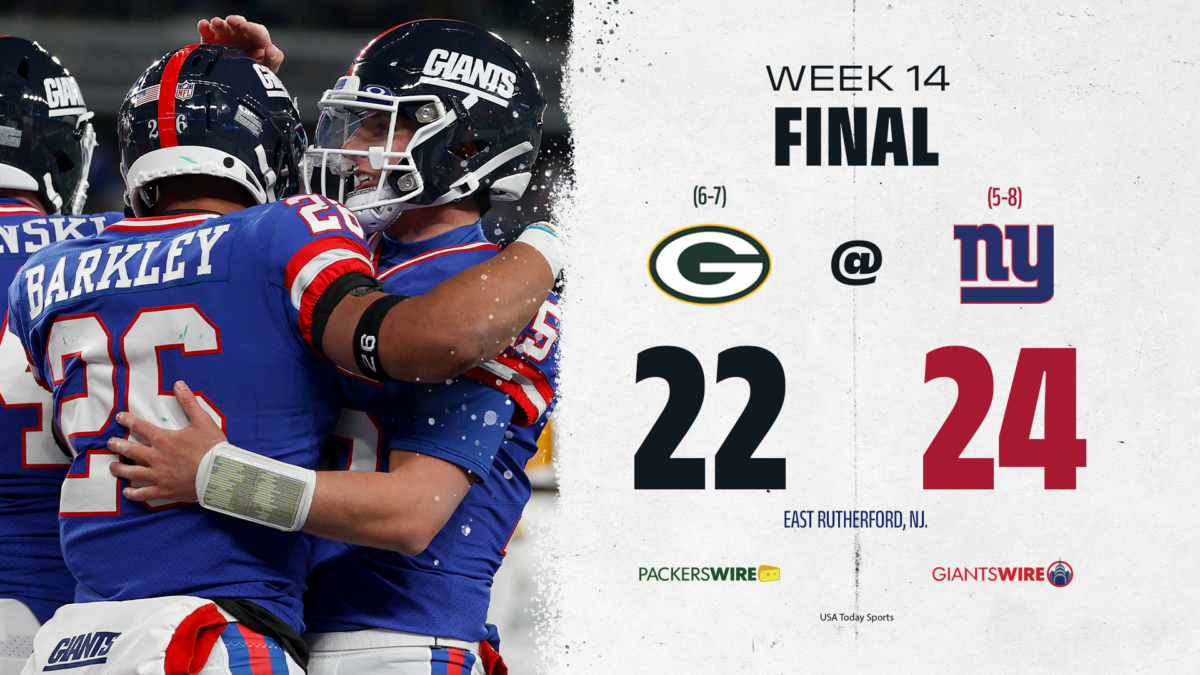 Giants end primetime curse, stun Packers, 24-22, to keep playoff hopes alive