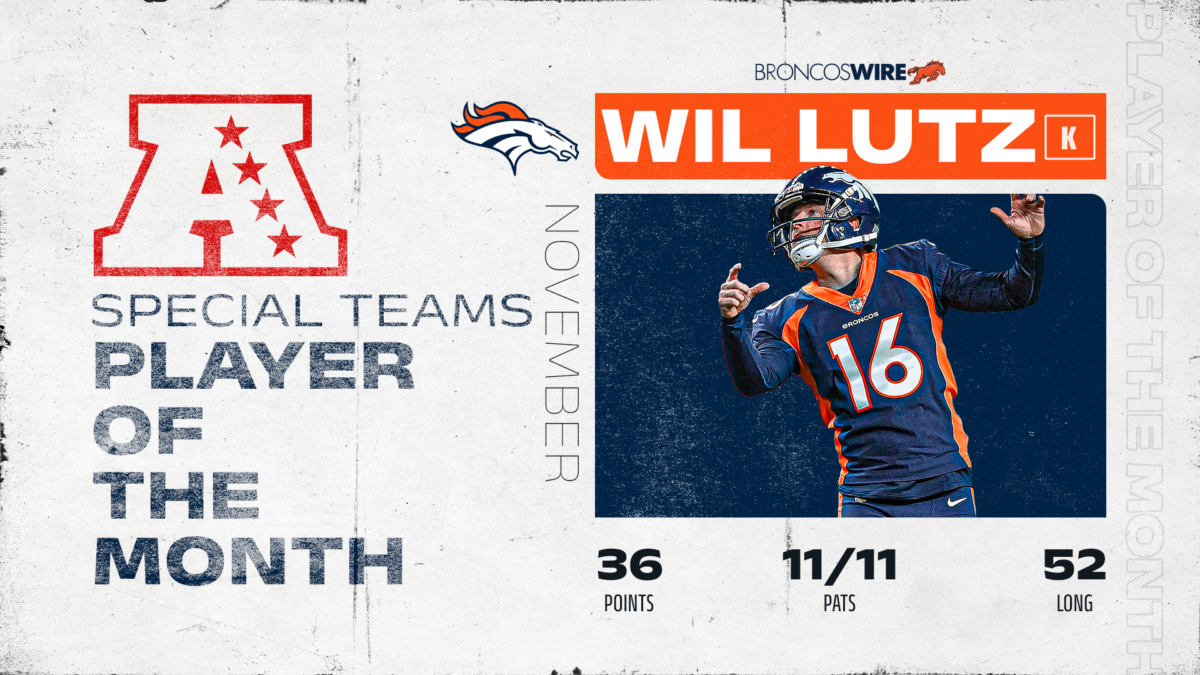 Broncos kicker Lutz named AFC Special Teams Player of the Month