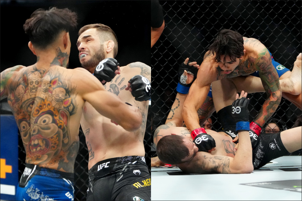 UFC 296 video: Andre Fili finishes Lucas Almeida with mad flurry TKO